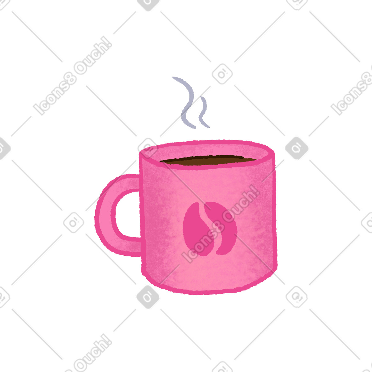 下载 Hue 风格的 Pink mug 插画，支持 PNG、SVG 格式