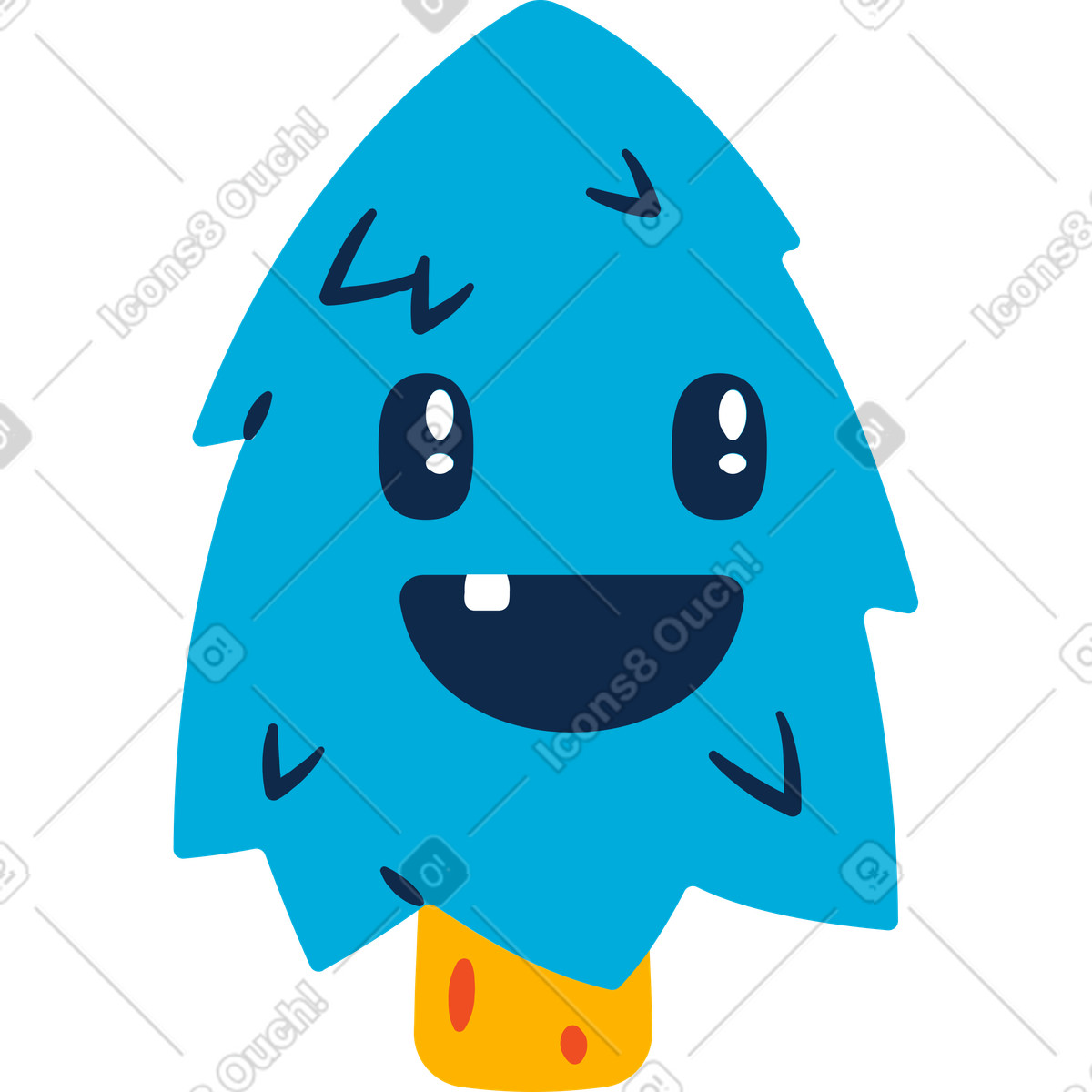 Happy little tree illustration in Flame style download in PNG, SVG