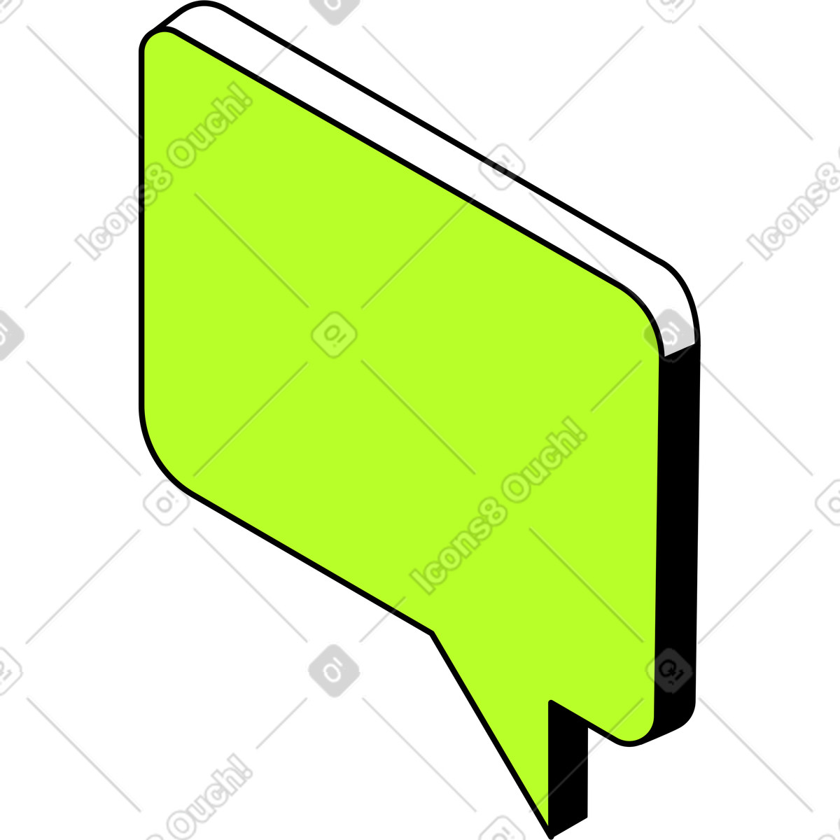 Yellow speech bubble illustration in Project style download in PNG, SVG
