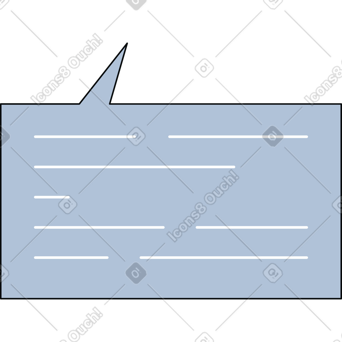 Speech bubble with text illustration in Teko style download in PNG, SVG