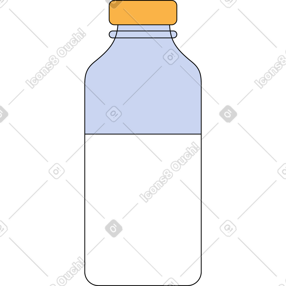 Bottle of milk illustration in Bloom style download in PNG, SVG