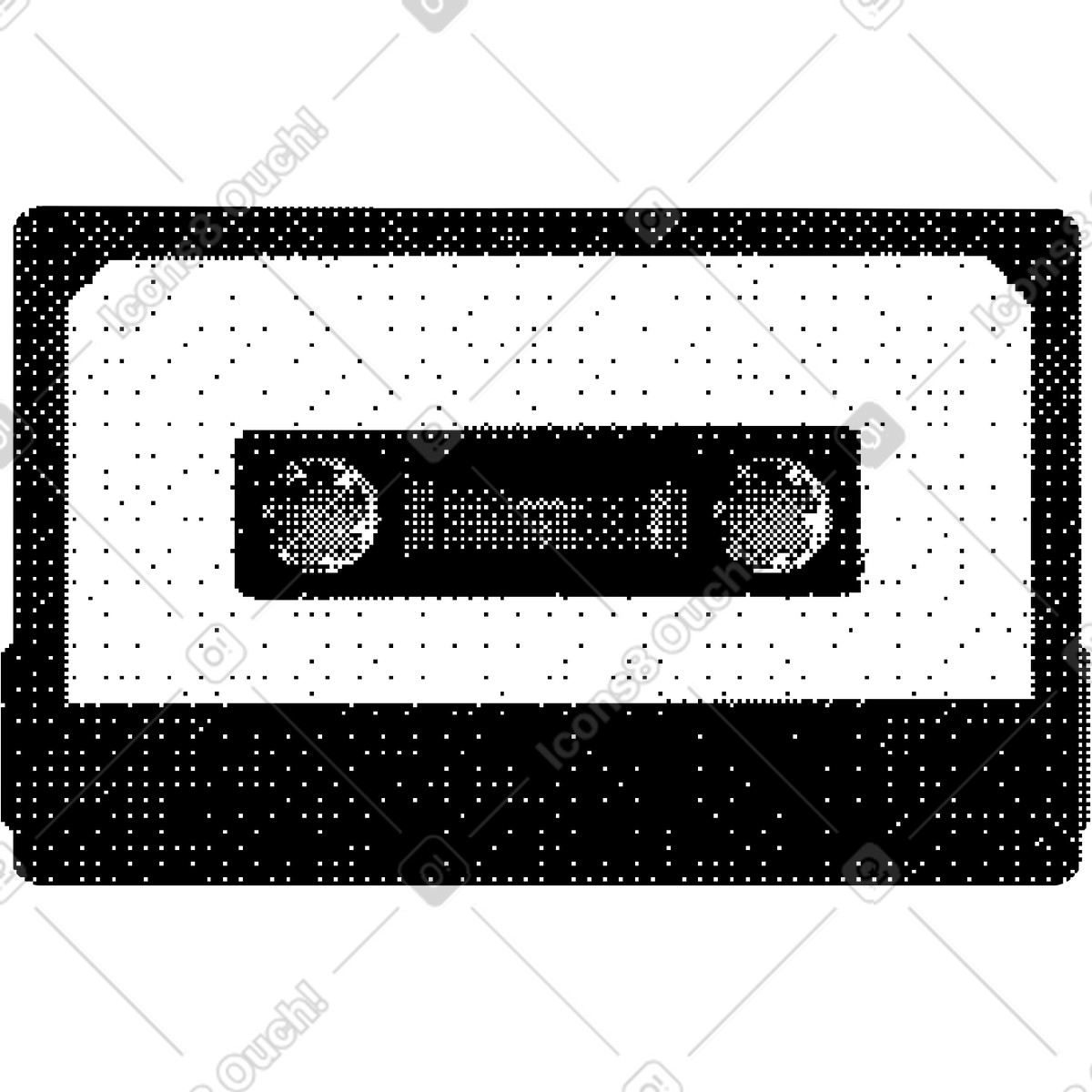 Cassette illustration in Bitmap style download in PNG, SVG