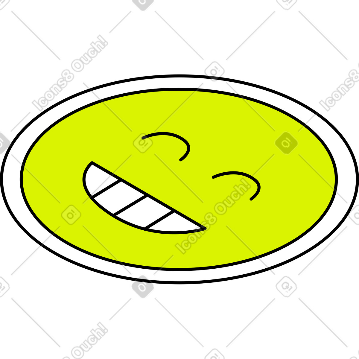 Ilustración Pegatina con emoji horizontales en estilo Isometric a descargar en PNG y SVG
