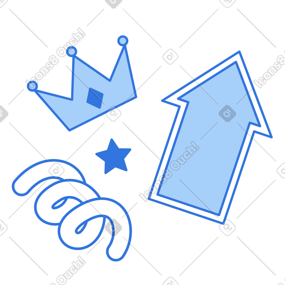 Ilustración Características y beneficios premium en estilo Sky a descargar en PNG SVG