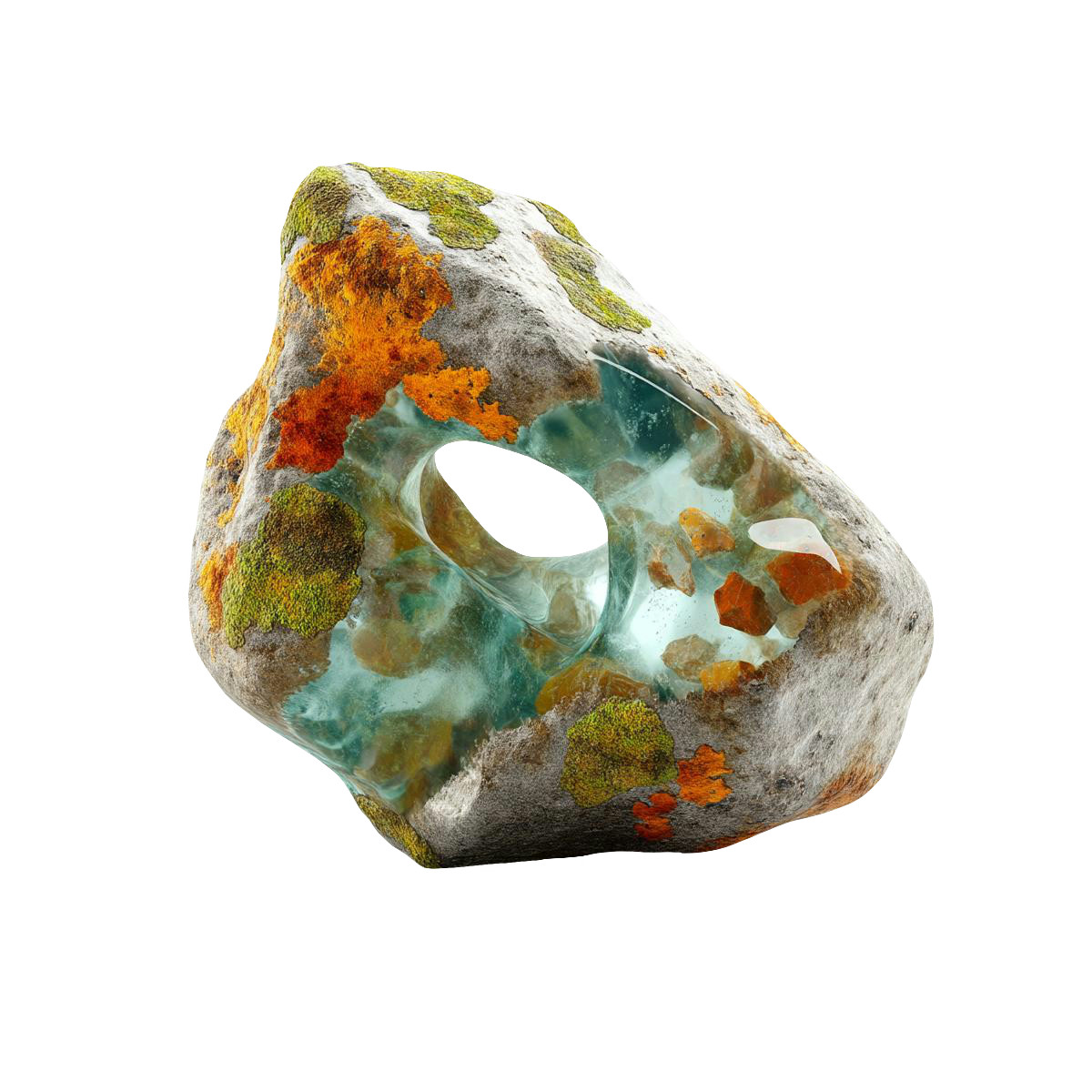 Organic autumn stone illustration in Biomorphic style download in PNG, SVG