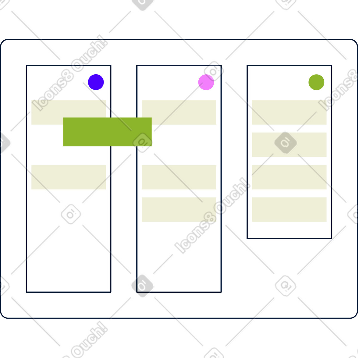 Kanban illustration in PNG, SVG
