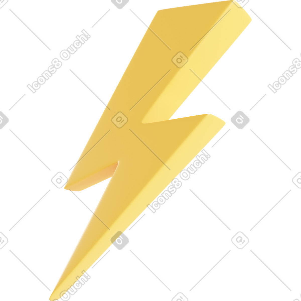 Yellow lightning illustration in 3D Business style download in PNG, SVG