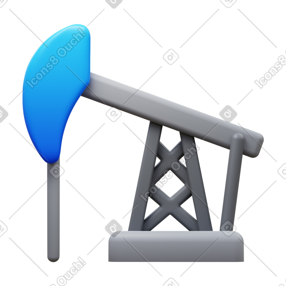 Oil pump illustration in 3D Fluency style download in PNG, SVG