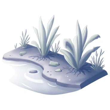 A riverbank with various plants growing along the edge of the water. The plants have deep green leaves and intricate root systems extending into the soil. Water from the river is visibly seeping into the ground, around the roots of the plants. The scene includes a flowing river with gentle ripples, reflecting the surrounding foliage. A few small rocks can be seen scattered along the bank, adding texture to the landscape.