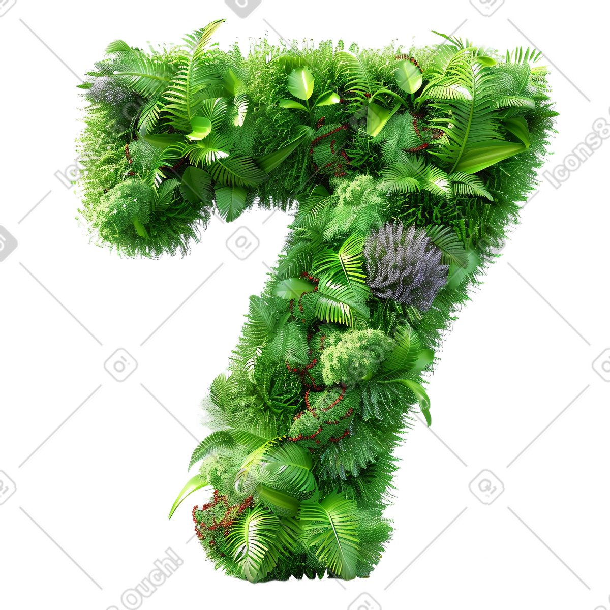 草药编号插图，PNG、SVG格式