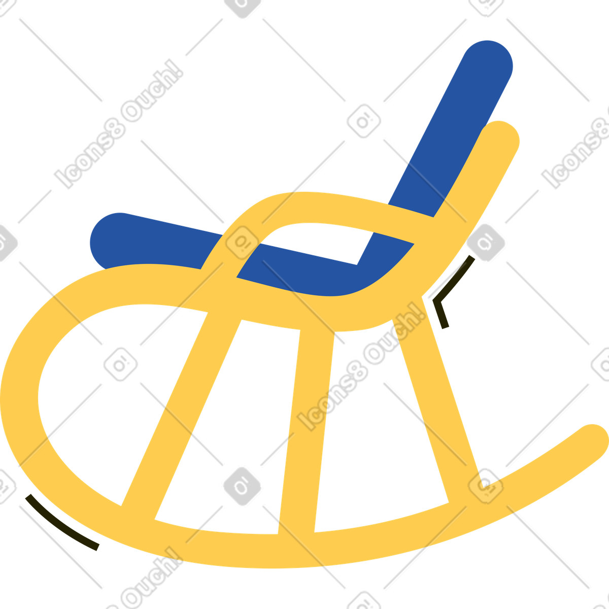Sedia a dondolo illustrazione in stile Spot scarica in PNG, SVG