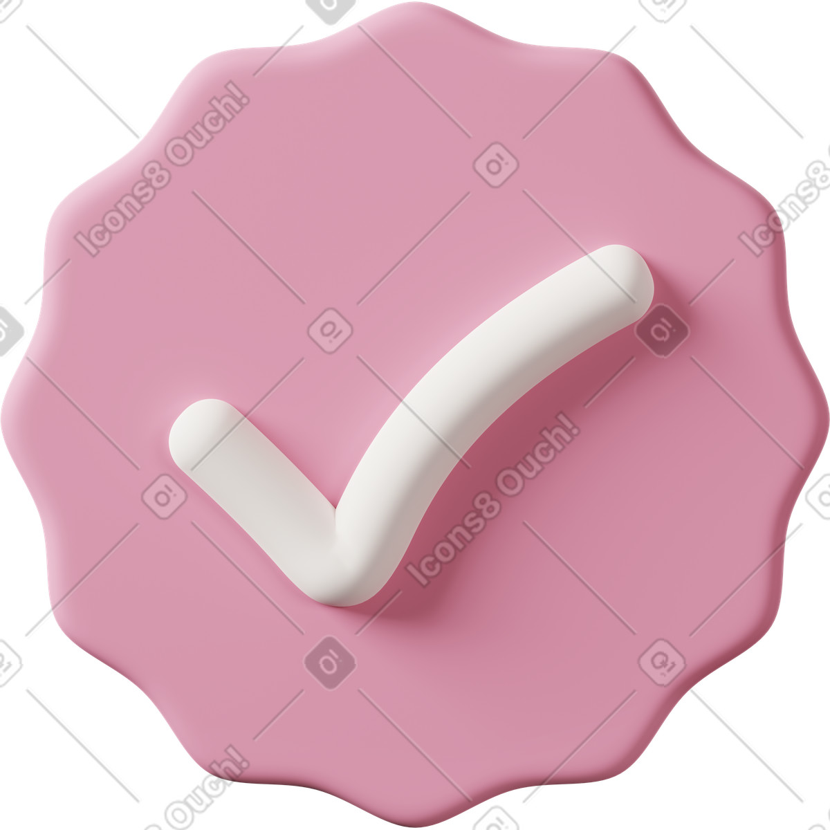 Ilustração de Check mark pink em no estilo 3D Casual life para baixar em PNG, SVG