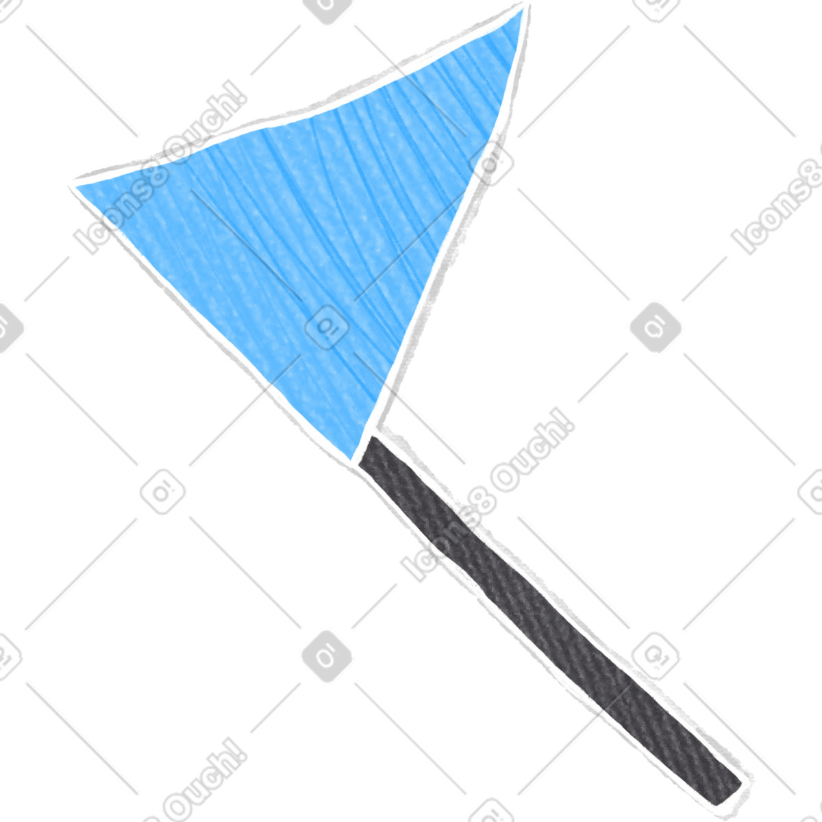 Ilustración Blue flag on a stick en estilo Crafty descargar en PNG y SVG
