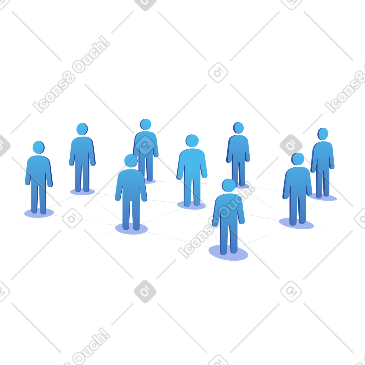 Rete di persone più ampia con più connessioni, rete di collaborazione aziendale tra team illustration in PNG, SVG