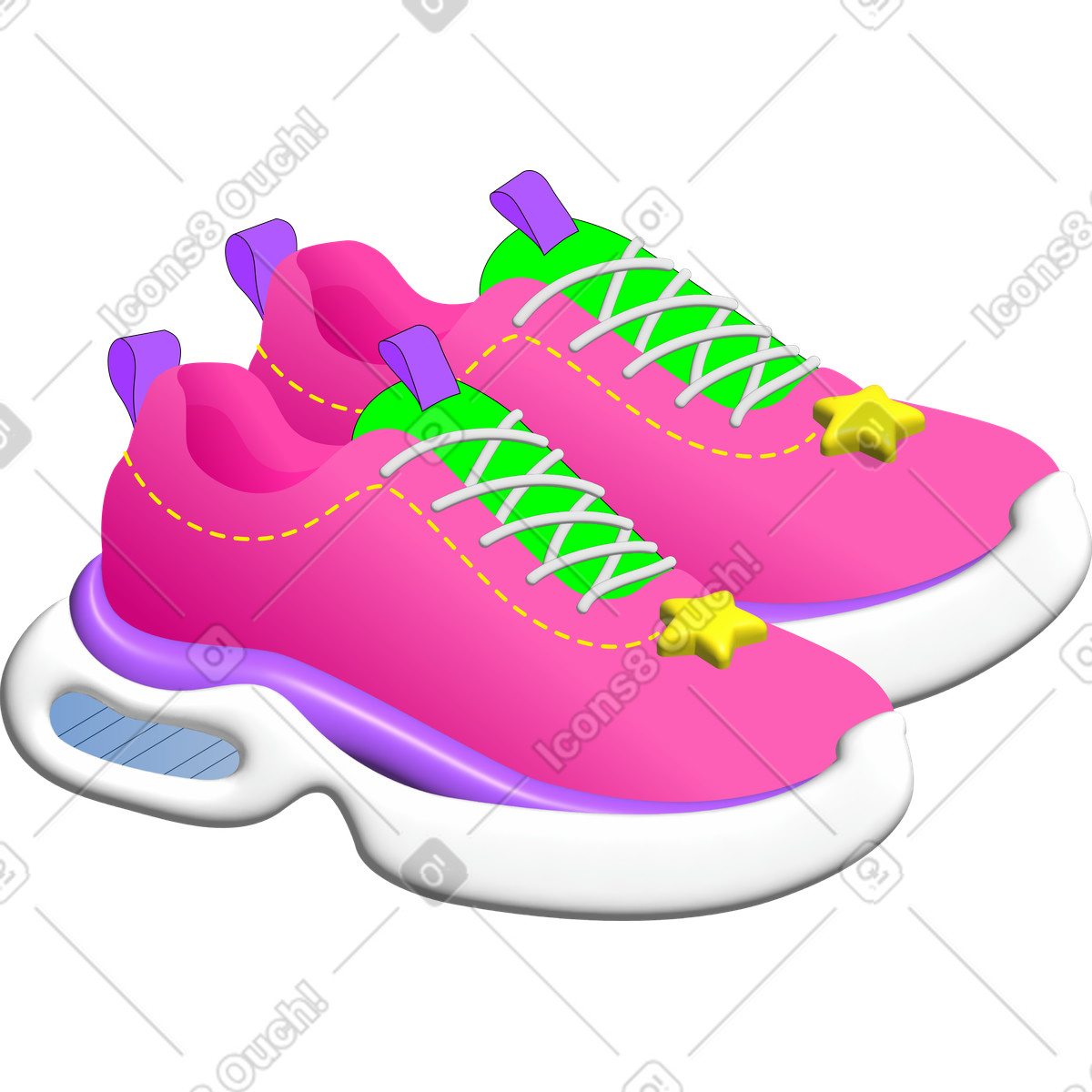 下载 Pop 风格的 运动鞋 插画，支持 PNG、SVG 格式