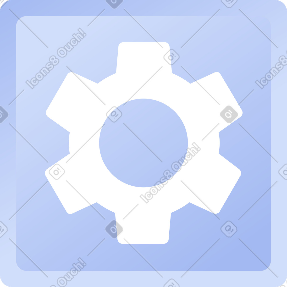 Ilustración Signo de engranaje en estilo Levels a descargar en PNG y SVG