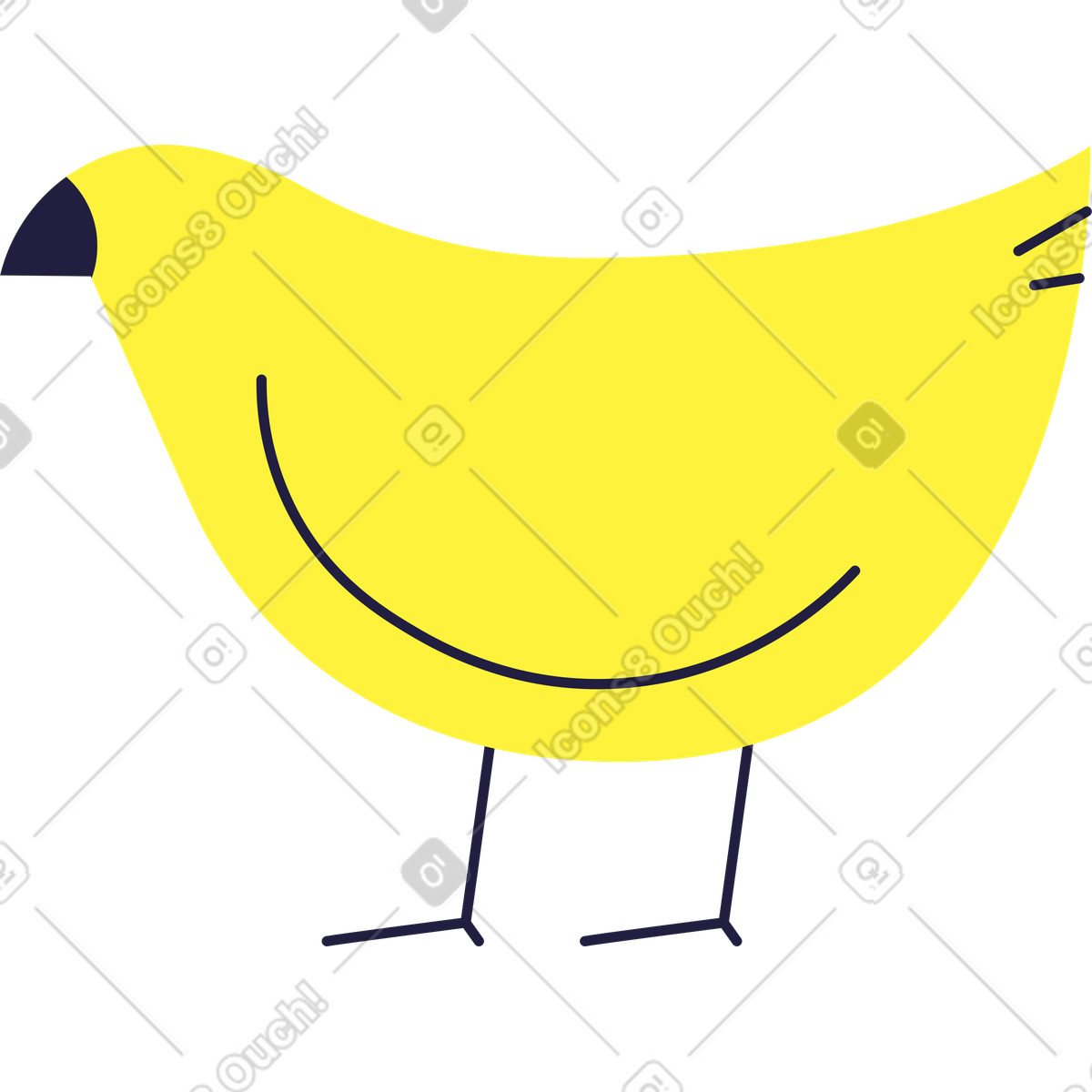 Ilustración Pollo en estilo Mellow a descargar en PNG y SVG