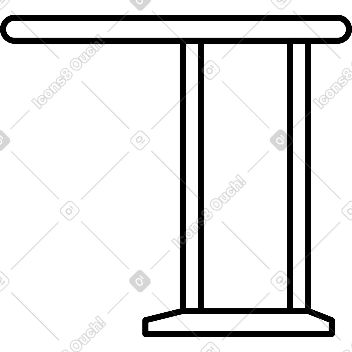 Tavolo banco di scuola illustrazione in stile Transistor scarica in PNG, SVG