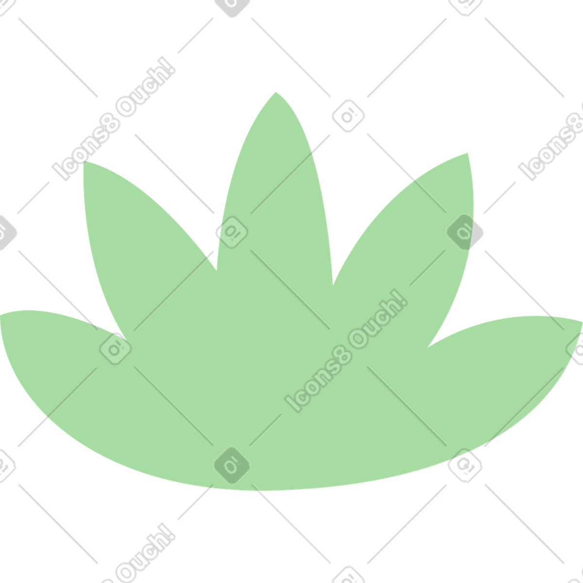 下载 Organic 风格的 Lotus flower silhouette with five symmetrical petals for wellness branding 插画，支持 PNG、SVG 格式