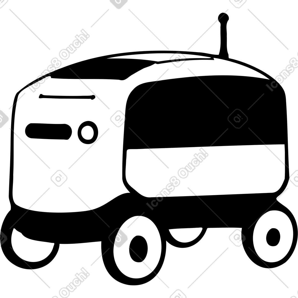 Robot di consegna illustrazione in stile Journal scarica in PNG, SVG