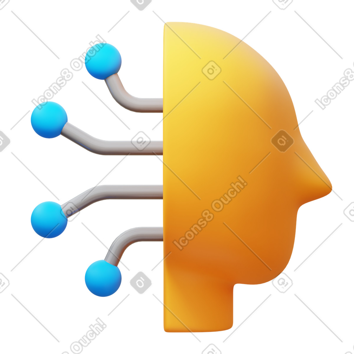 Intelligent person illustration in 3D Fluency style download in PNG, SVG