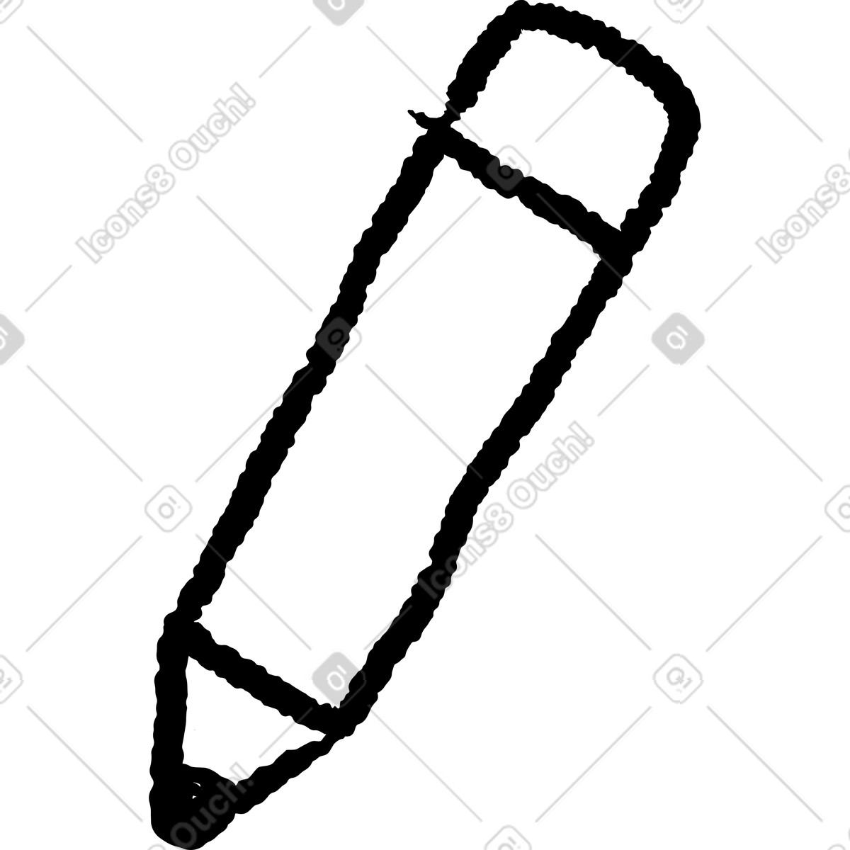 Black Chalk スタイルの Pencil doodle outline with rough hand drawn textured contour lines のイラストをPNG、SVG形式でダウンロード