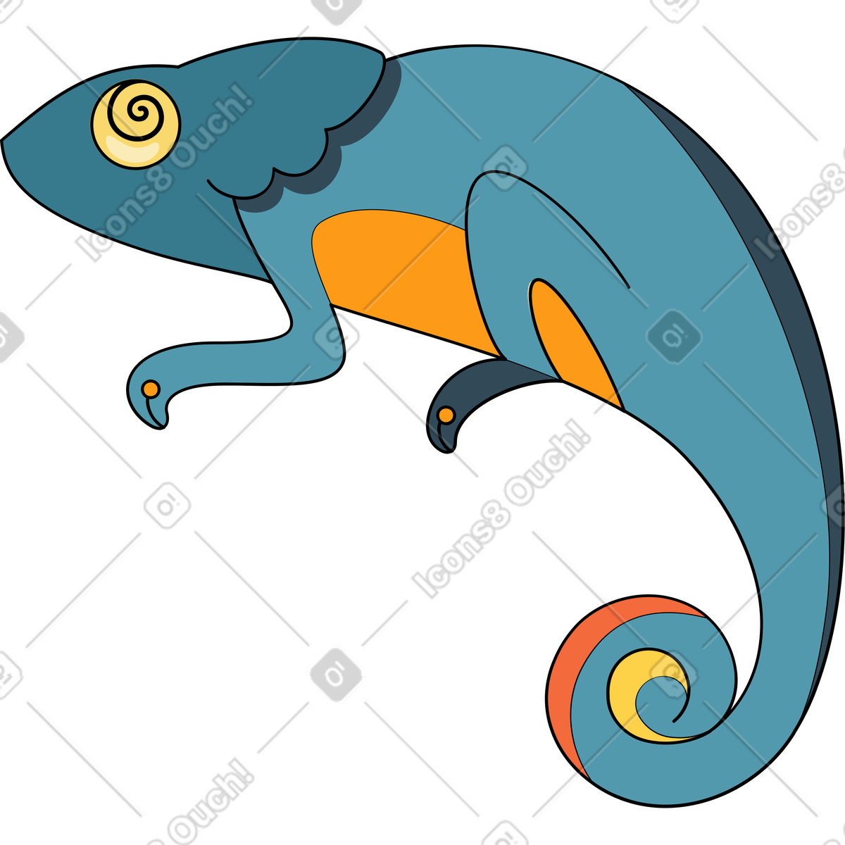 Иллюстрация Хамелеон в PNG и SVG
