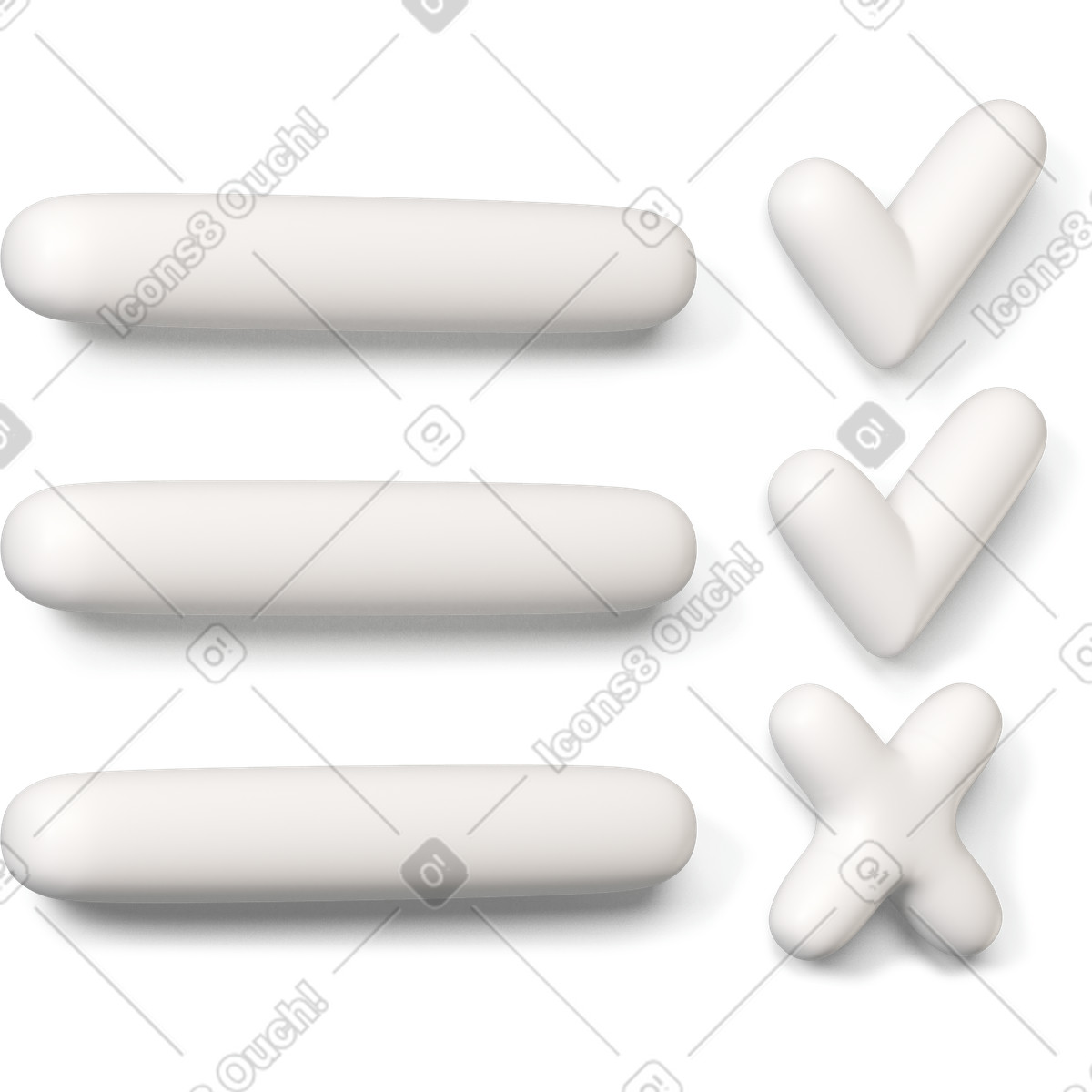Checkliste mit zwei von drei erledigten aufgaben nach rechts gedreht-Illustration im 3D Buddy-Stil als Download in PNG, SVG