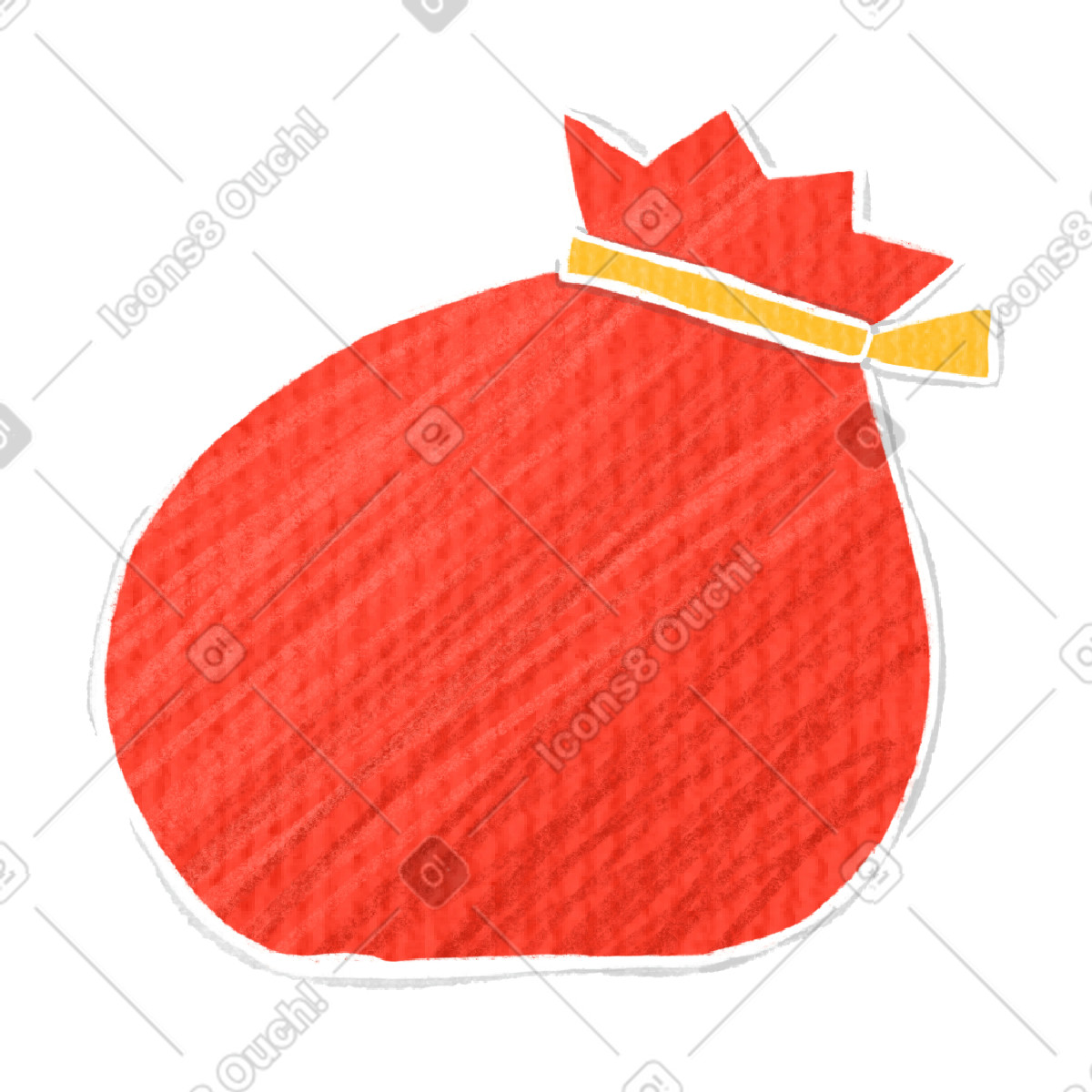 Borsa rossa di babbo natale illustrazione in stile Crafty scarica in PNG, SVG