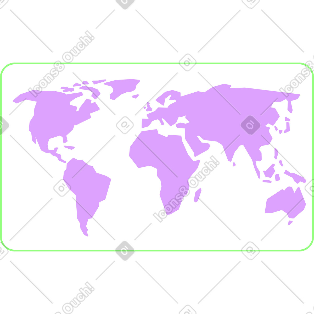 Illustration Carte du monde dans le style Outline à télécharger aux formats PNG, SVG