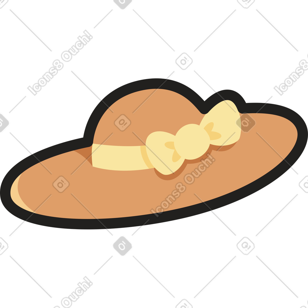 Clipart スタイルの リボン付き帽子 のイラストをPNG、SVG形式でダウンロード