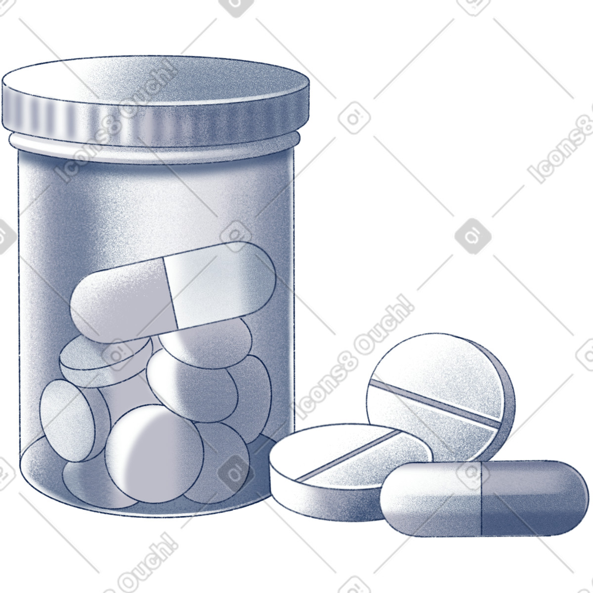 Illustration Pills dans le style Haze à télécharger aux formats PNG, SVG