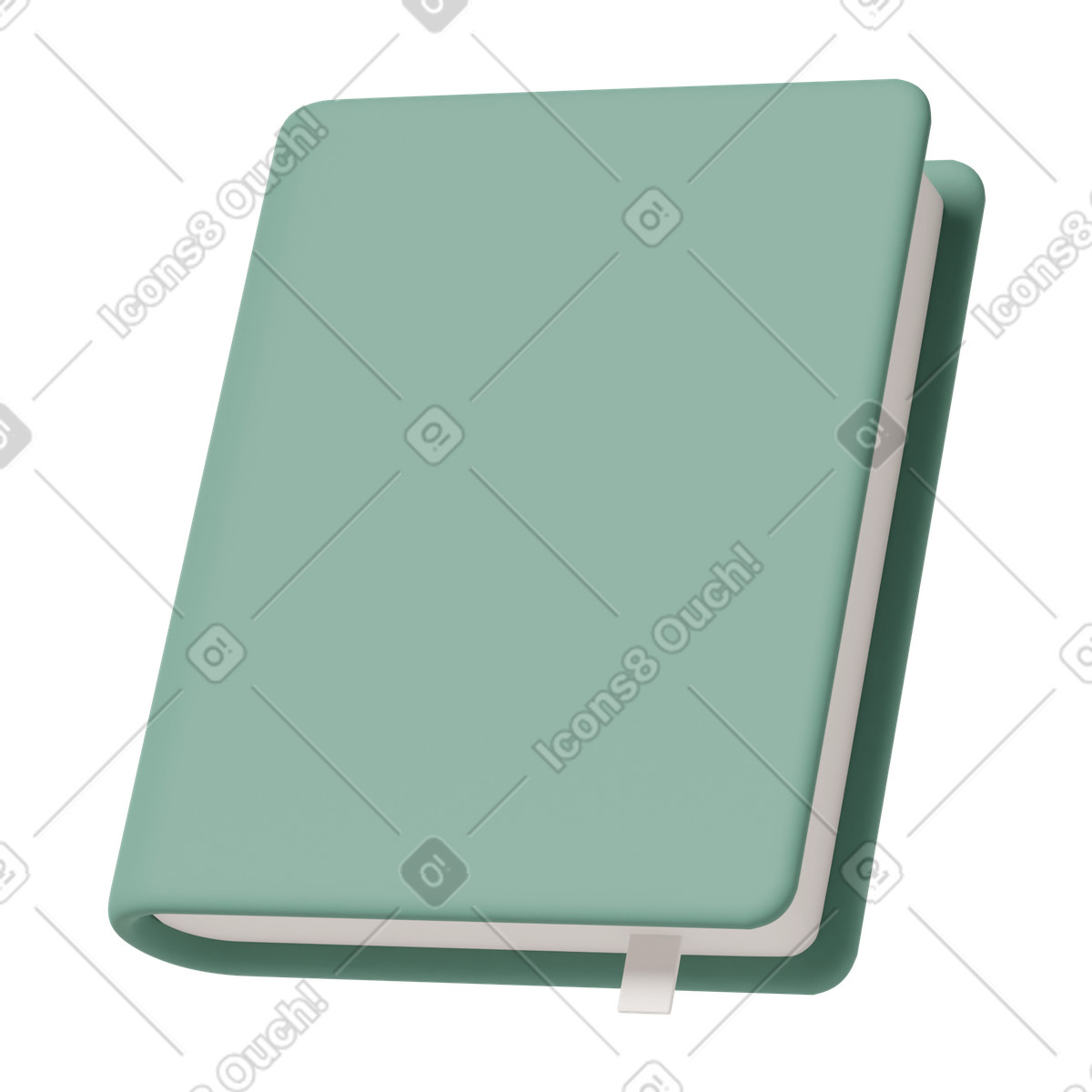 Green book floating illustration in 3D Casual life style download in PNG, SVG