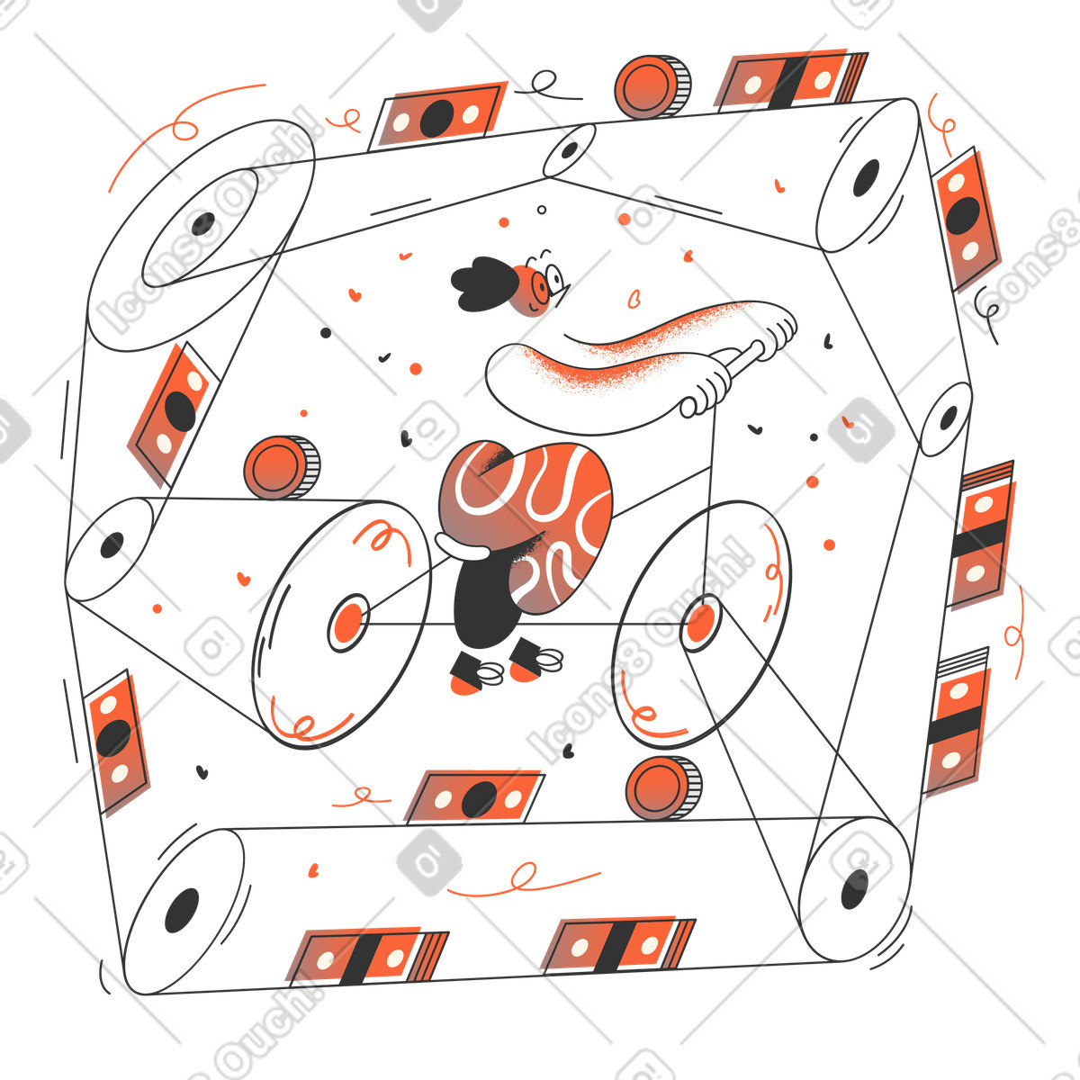 Payment proceed illustration in Crayon style download in PNG, SVG