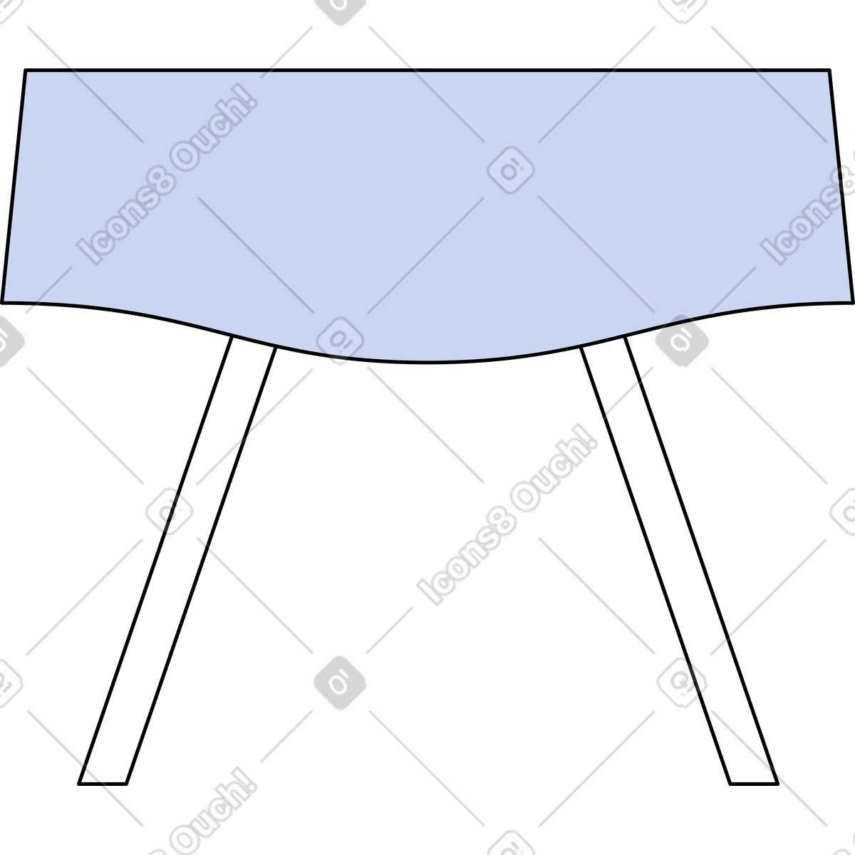 下载 Bloom 风格的 带蓝色桌布的桌子 插画，支持 PNG、SVG 格式