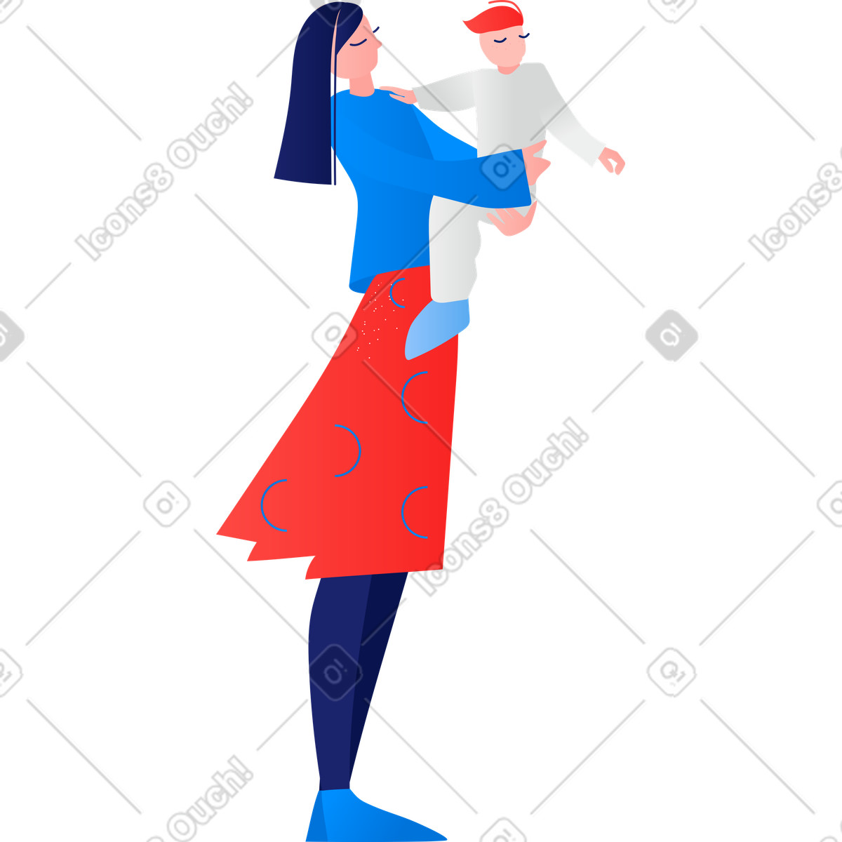 Ilustración Mother and child en estilo Clip a descargar en PNG y SVG