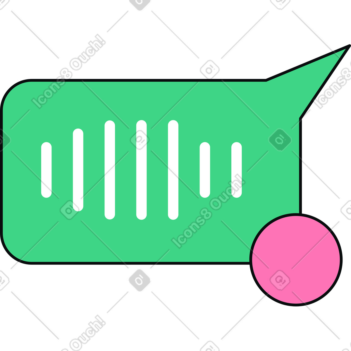 Ilustração de Balão fala com mensagem voz em no estilo Teko para baixar em PNG, SVG