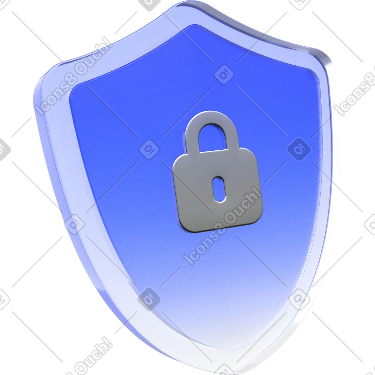 Security shield, Locked access, Data protection illustration in 3D Enterprise style download in PNG, SVG