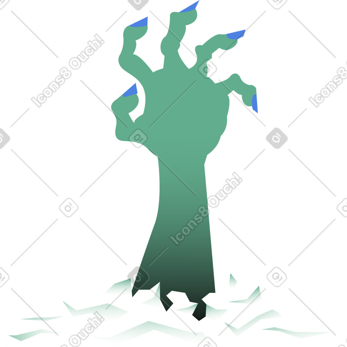Ilustração de Mão saindo do túmulo em no estilo Network para baixar em PNG, SVG