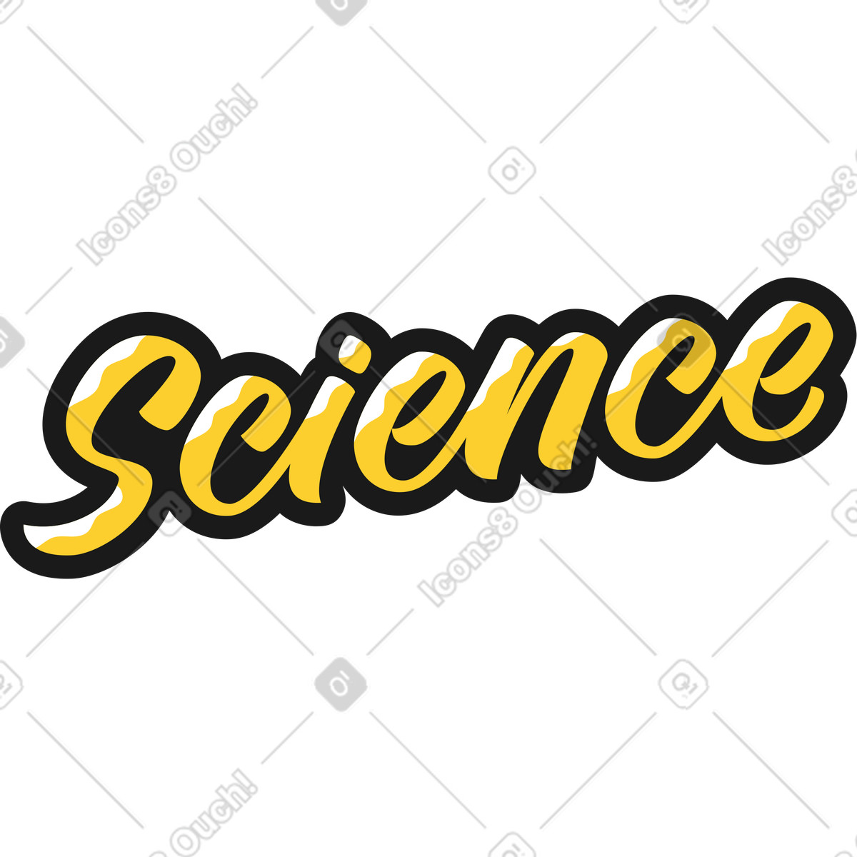 Illustration Lettering science dans le style Taxi à télécharger aux formats PNG, SVG