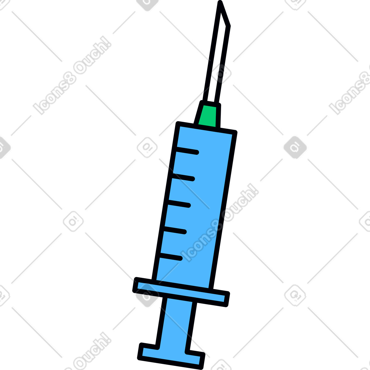 Siringa medica illustrazione in stile Droll scarica in PNG, SVG