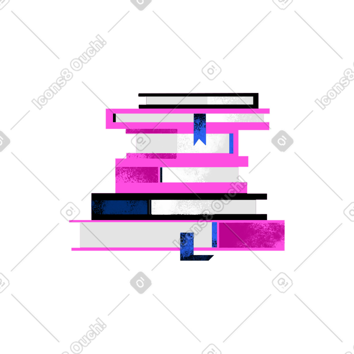 Ilustración Stack of books en estilo Flare a descargar en PNG y SVG
