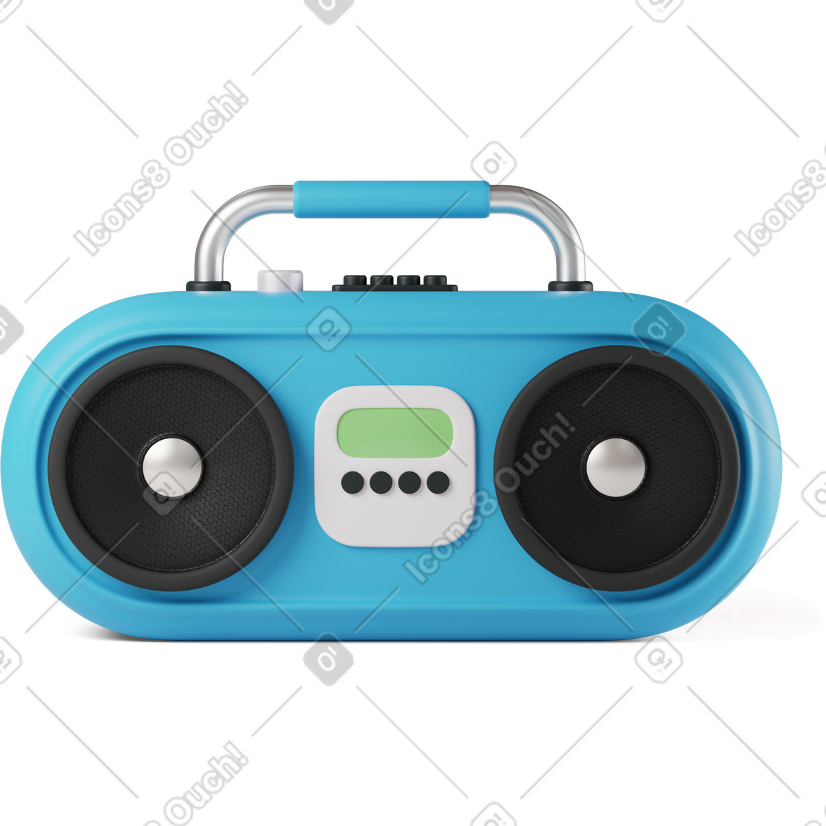 Blue cd player on ground illustration in 3D Business style download in PNG, SVG