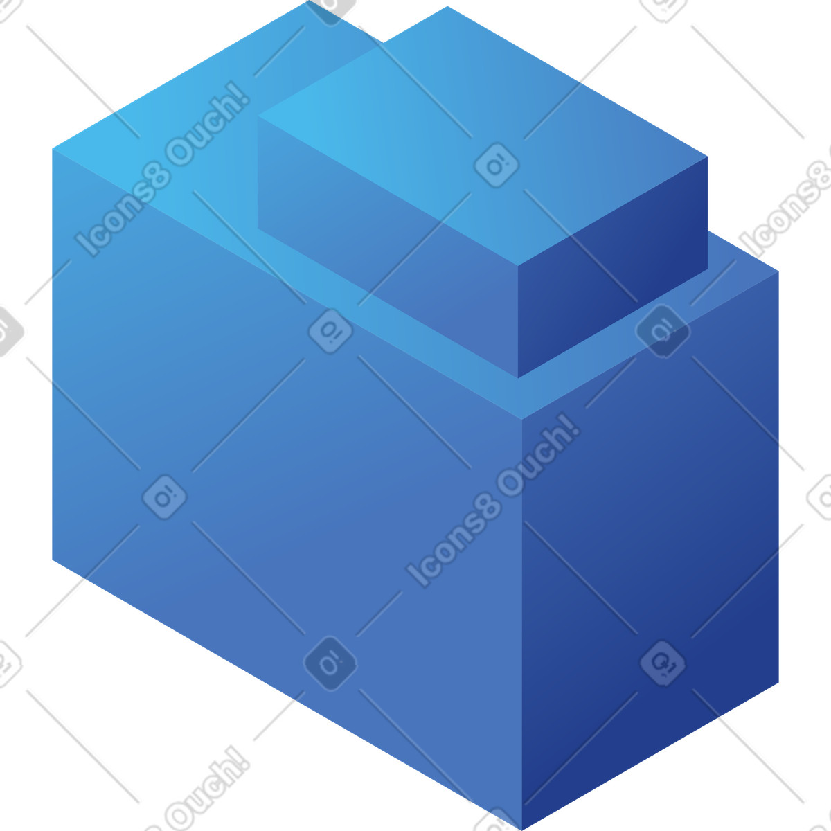 Isometric building illustration in PNG, SVG