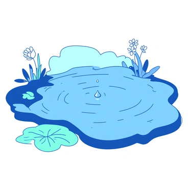 A tranquil pond with ripples spreading from a single drop