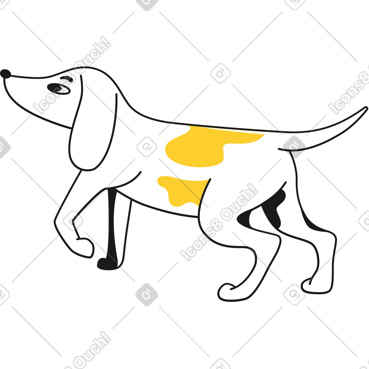 Illustration Chien dans le style Taxi à télécharger aux formats PNG, SVG