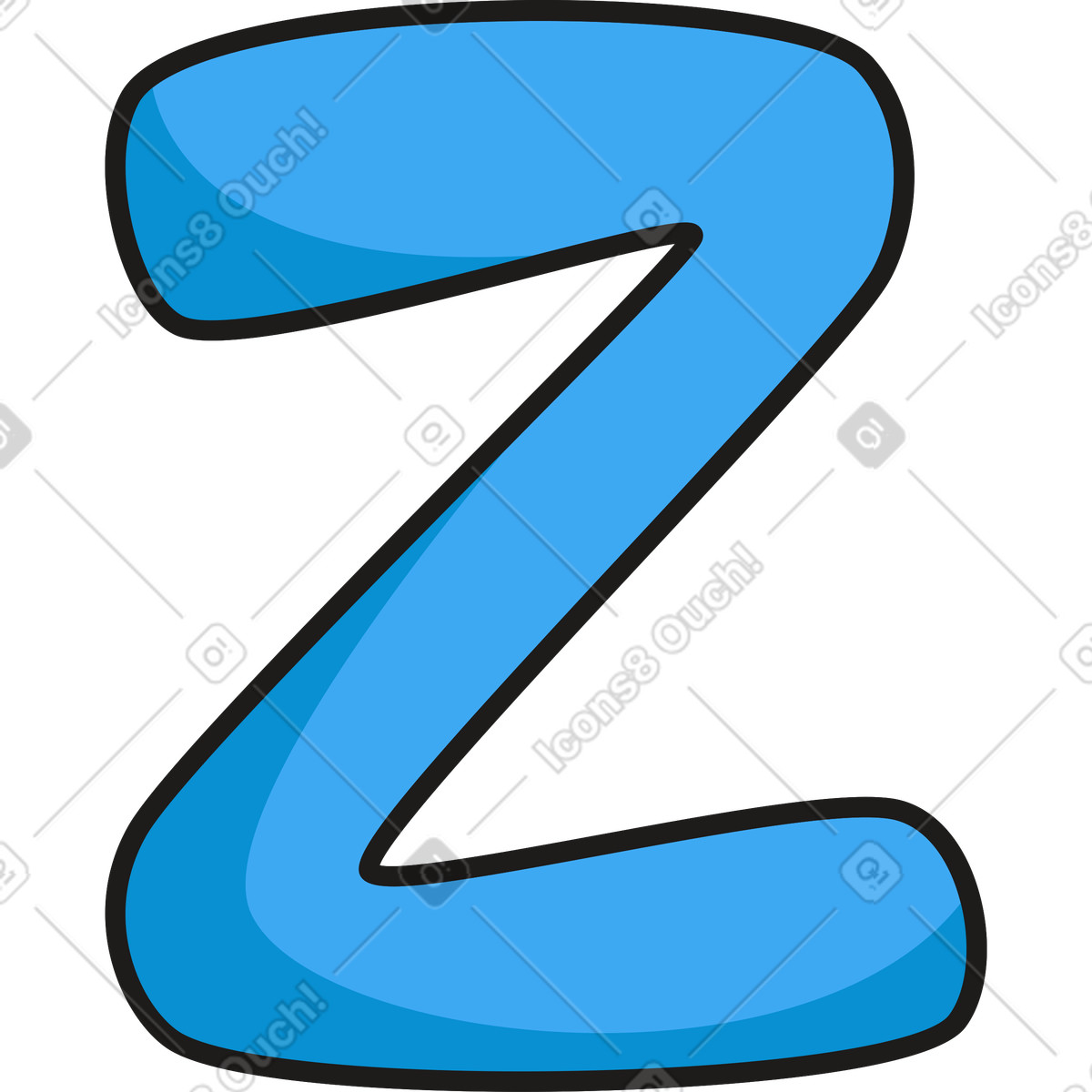 Lettera maiuscola z illustrazione in stile Moji scarica in PNG, SVG