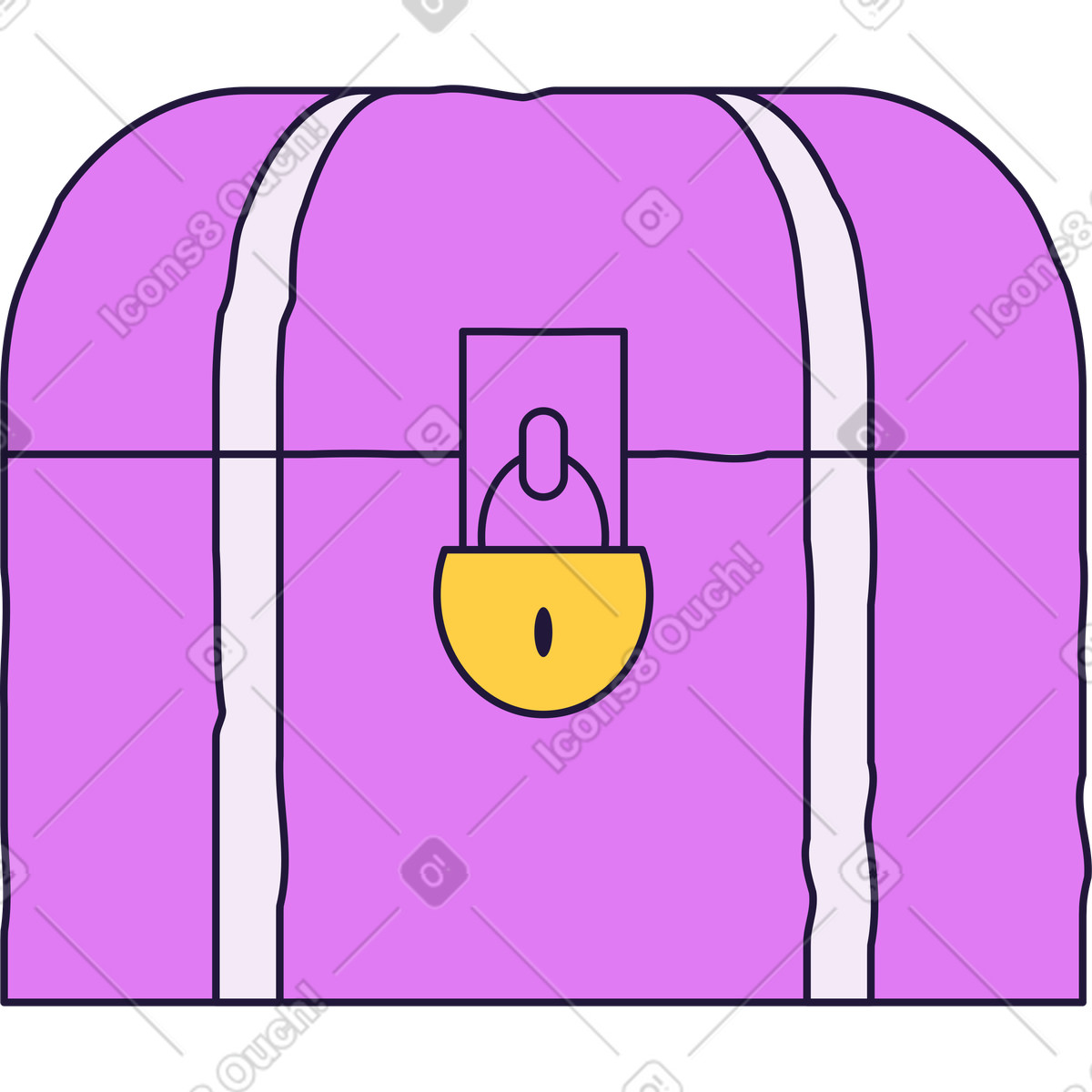 Treasure chest illustration in Conifer style download in PNG, SVG