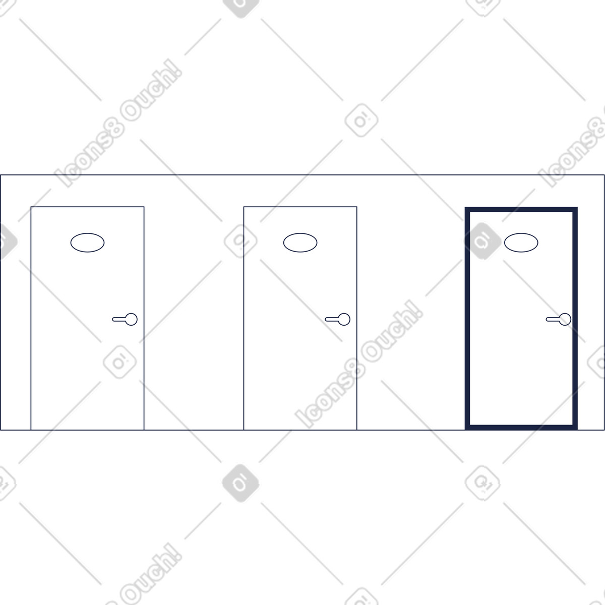 Ilustración Puertas del hotel en el fondo estilo Urban Line a descargar PNG y SVG