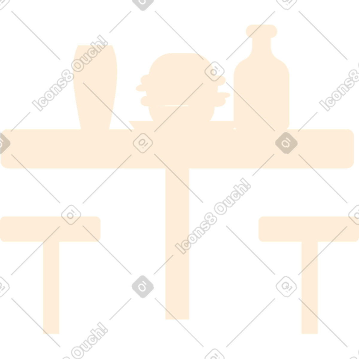 Table illustration in Rubber style download in PNG, SVG
